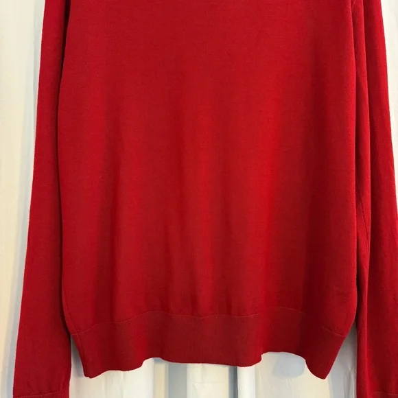 Polo Ralph Lauren Merino Wool V-Neck Sweater Red Men’s XXL Slim Fit - Picture 8 of 12